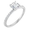 14K White 6 mm Round Forever One Moissanite and .20 CTW Diamond Engagement Ring Ref 13877890
