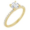 14K Yellow 6 mm Round Forever One Moissanite and .20 CTW Diamond Engagement Ring Ref 13877891