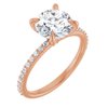 14K Rose 8 mm Round Forever One Moissanite and .20 CTW Diamond Engagement Ring Ref 13877924