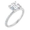 14K White 8 mm Round Forever One Moissanite and .20 CTW Diamond Engagement Ring Ref 13877922