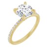 14K Yellow 8 mm Round Forever One Moissanite and .20 CTW Diamond Engagement Ring Ref 13877923
