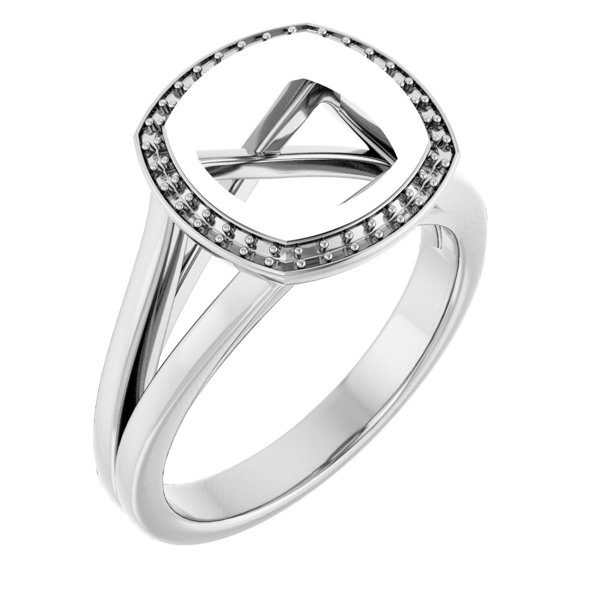 Bezel-Set Halo-Style Engagement Ring