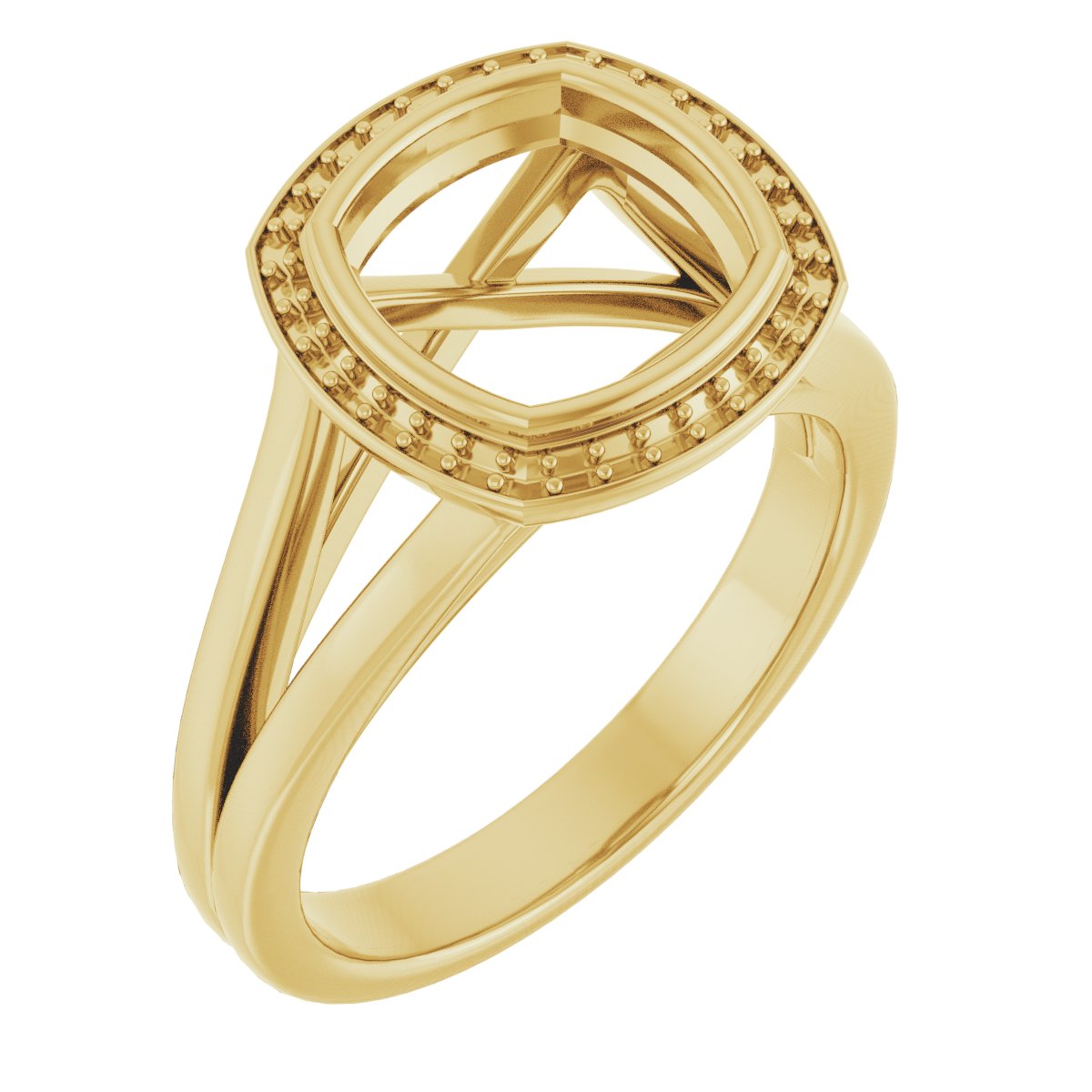 Bezel-Set Halo-Style Engagement Ring