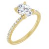 14K Yellow 8x6 mm Oval Forever One Moissanite and .20 CTW Diamond Engagement Ring Ref 13878960
