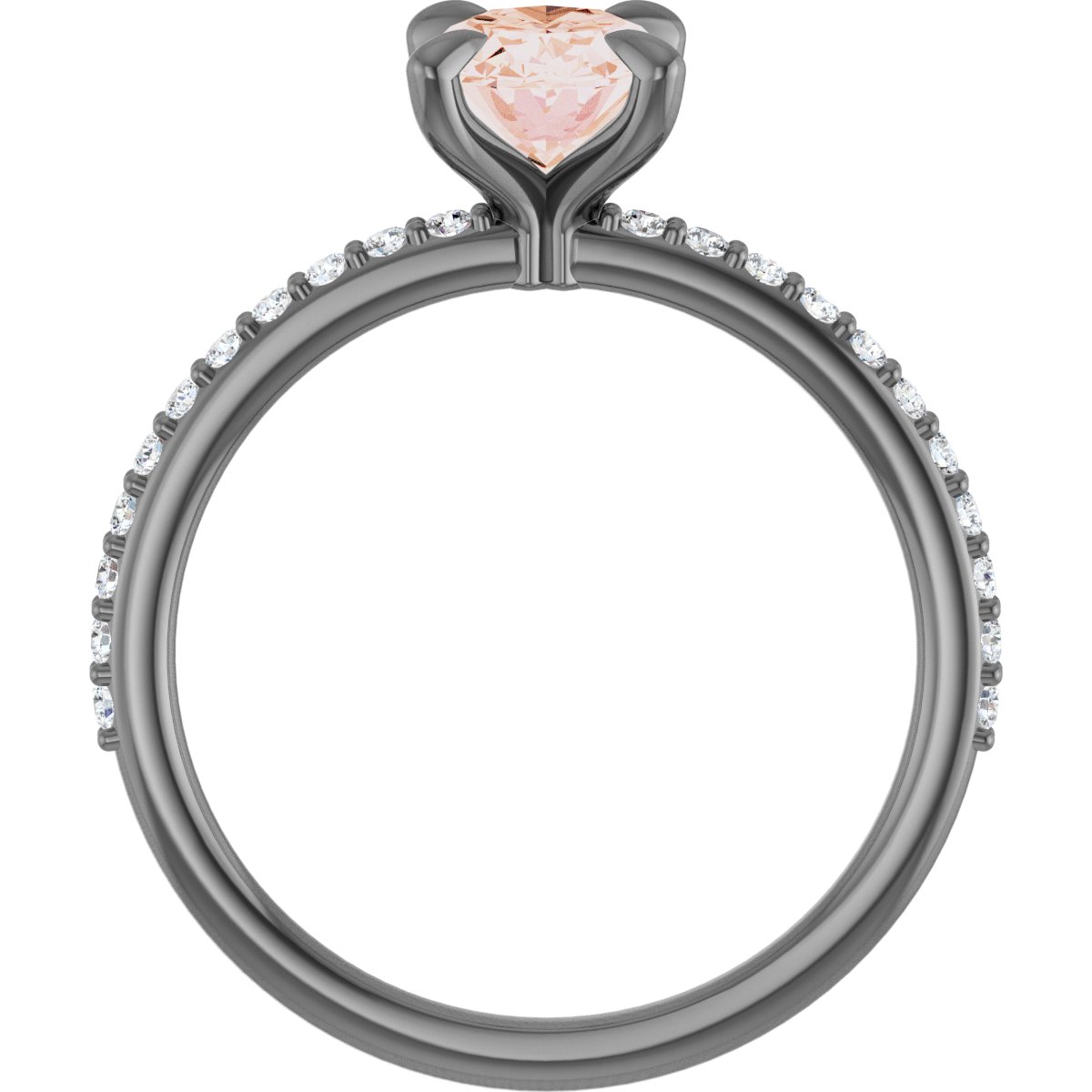 14K Rose 8x6 mm Oval Forever One™ Moissanite & 1/5 CTW Diamond Engagement Ring