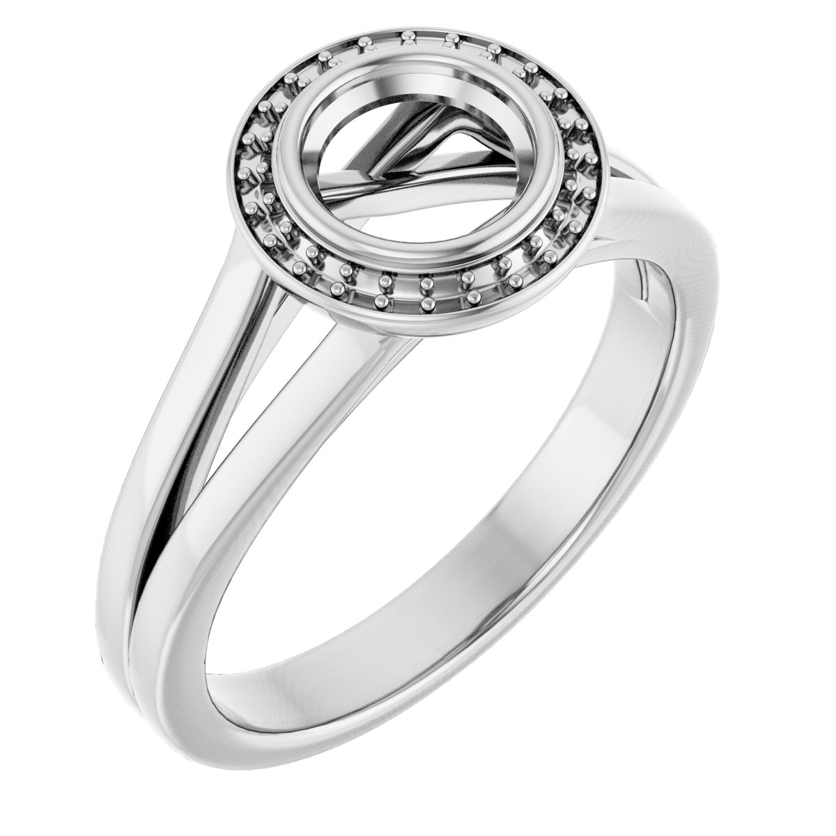 Bezel-Set Halo-Style Engagement Ring