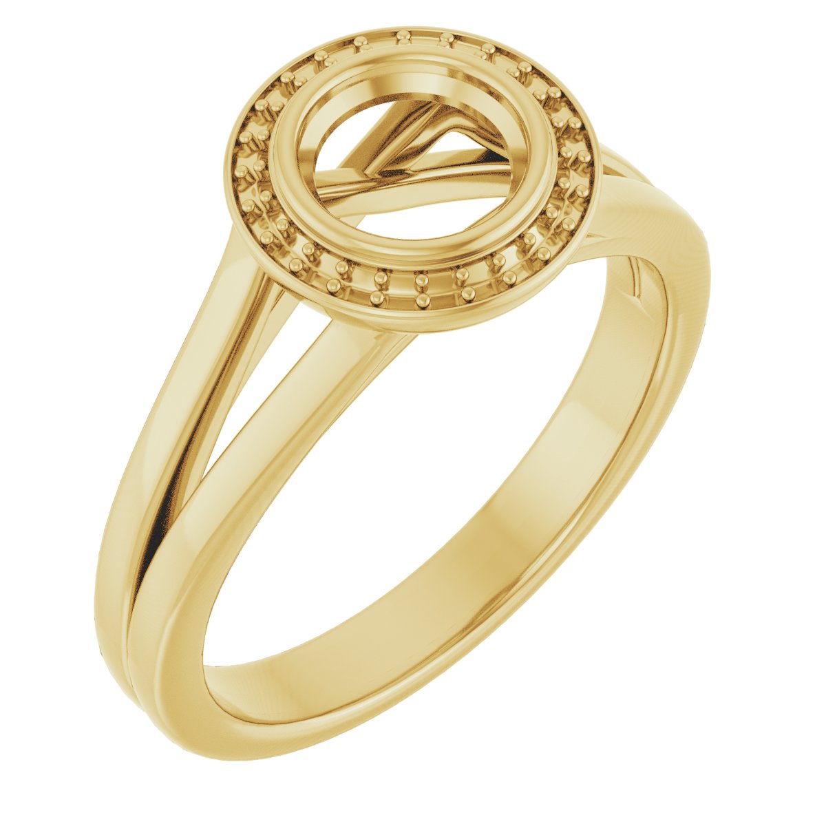 Bezel-Set Halo-Style Engagement Ring