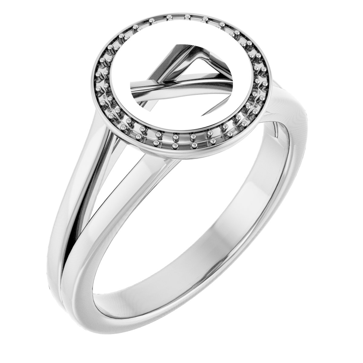 Bezel-Set Halo-Style Engagement Ring