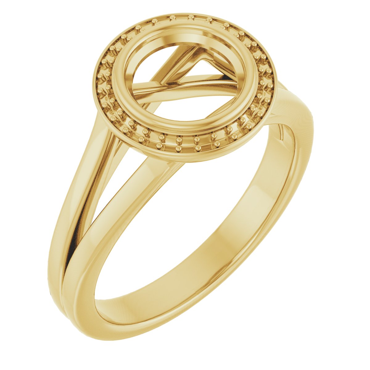 Bezel-Set Halo-Style Engagement Ring