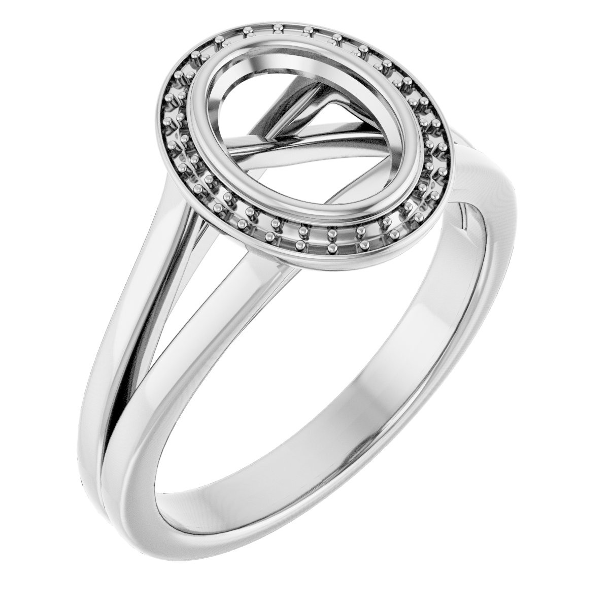 Bezel-Set Halo-Style Engagement Ring