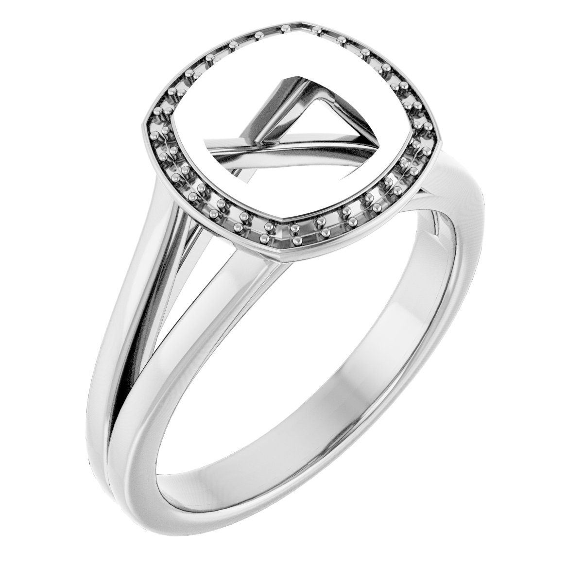Bezel-Set Halo-Style Engagement Ring