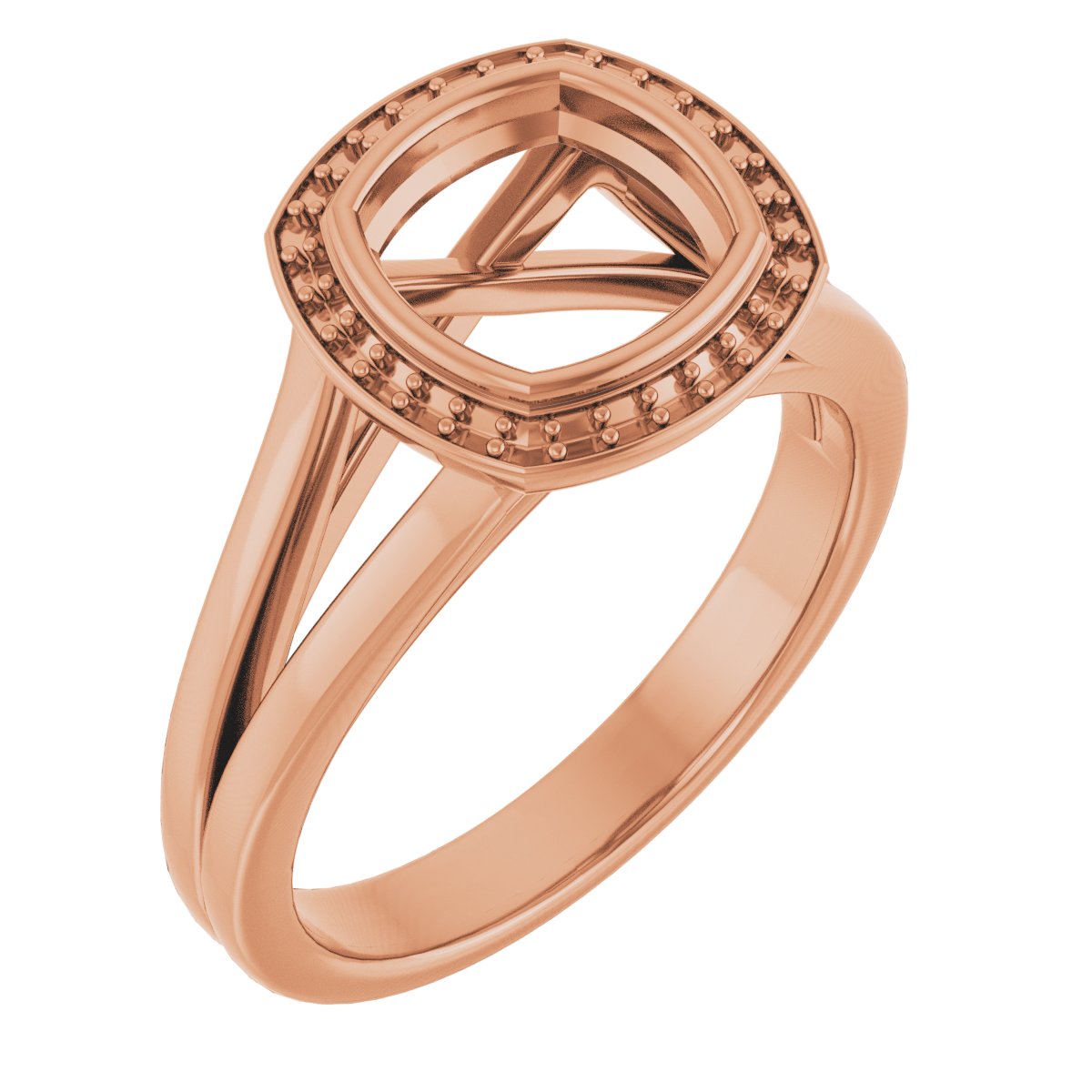 Bezel-Set Halo-Style Engagement Ring