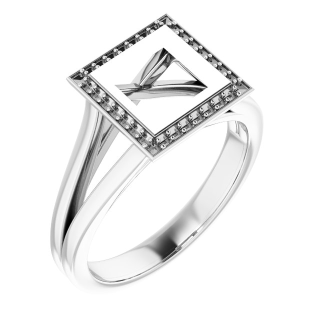 Bezel-Set Halo-Style Engagement Ring