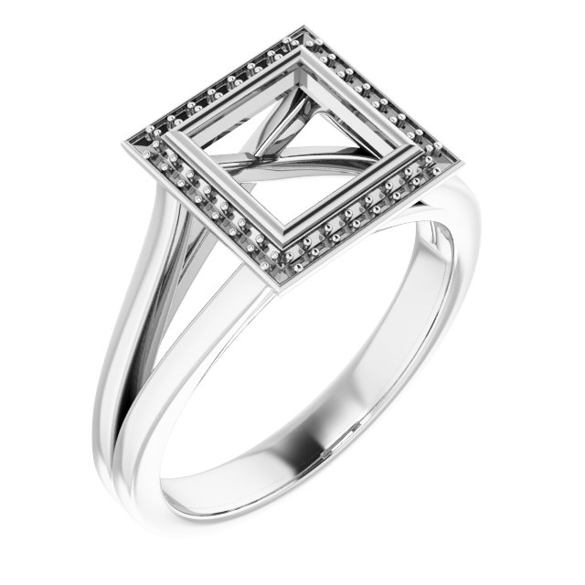 Bezel-Set Halo-Style Engagement Ring