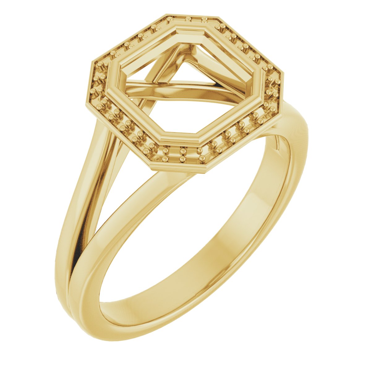 Bezel-Set Halo-Style Engagement Ring