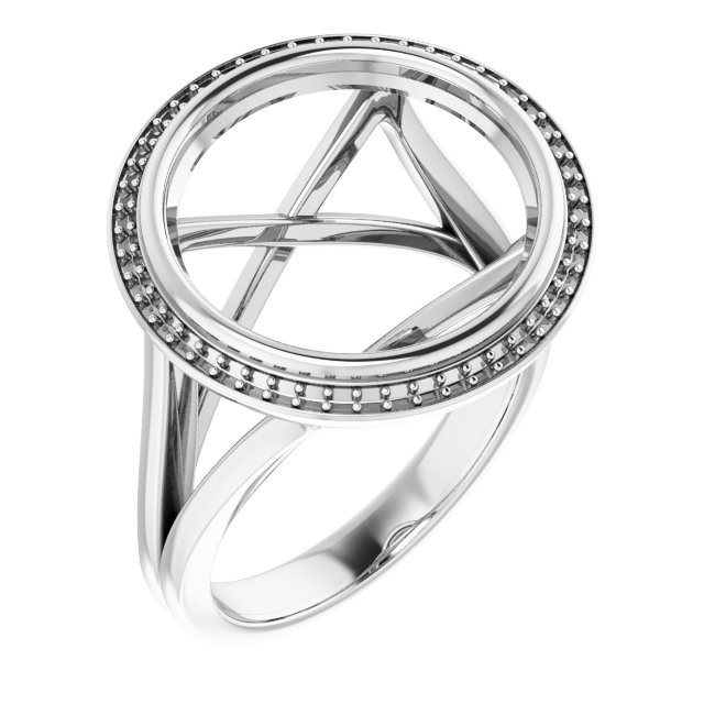 Bezel-Set Halo-Style Engagement Ring