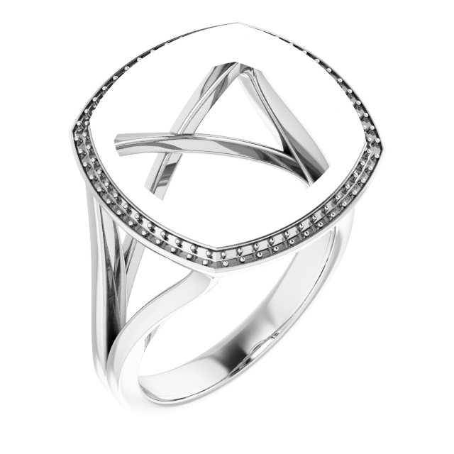 Bezel-Set Halo-Style Engagement Ring
