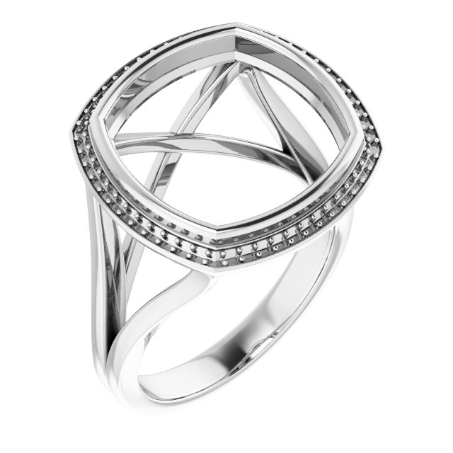 Bezel-Set Halo-Style Engagement Ring