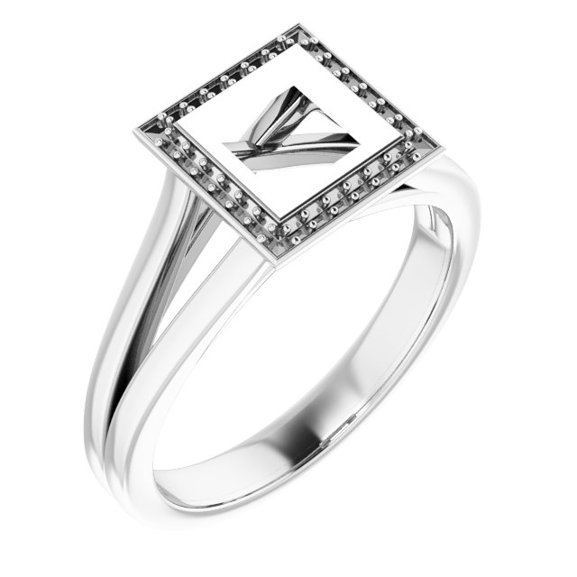Bezel-Set Halo-Style Engagement Ring