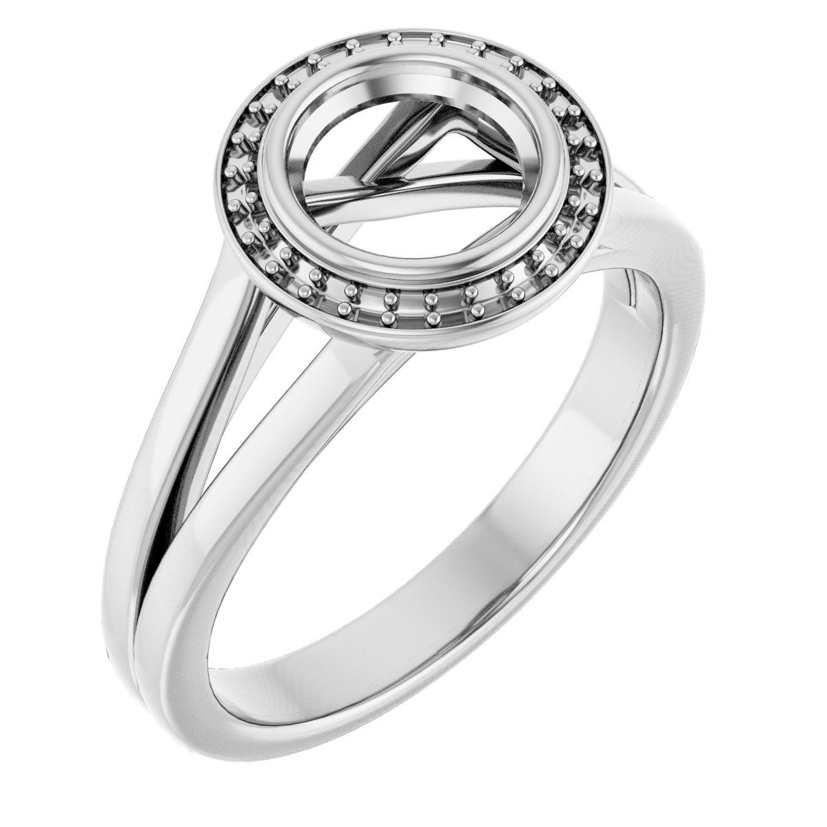 Bezel-Set Halo-Style Engagement Ring