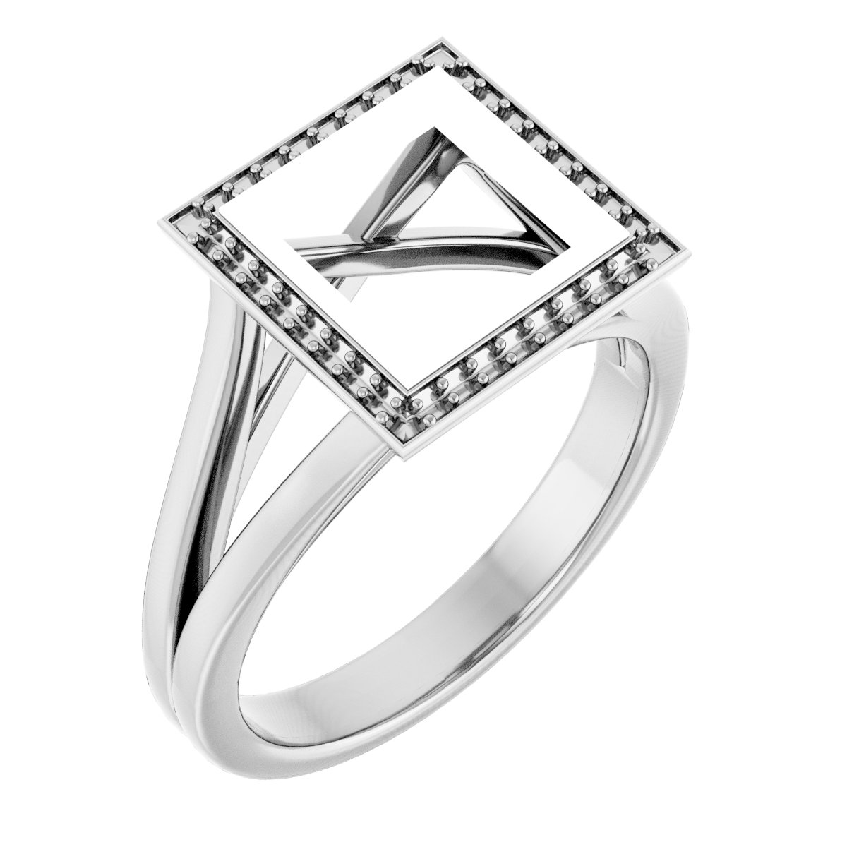 Bezel-Set Halo-Style Engagement Ring
