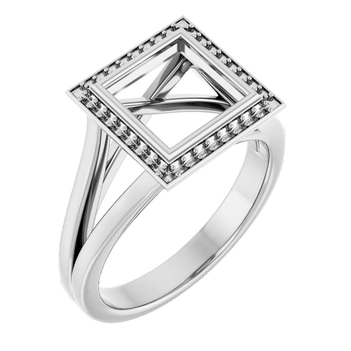 Bezel-Set Halo-Style Engagement Ring