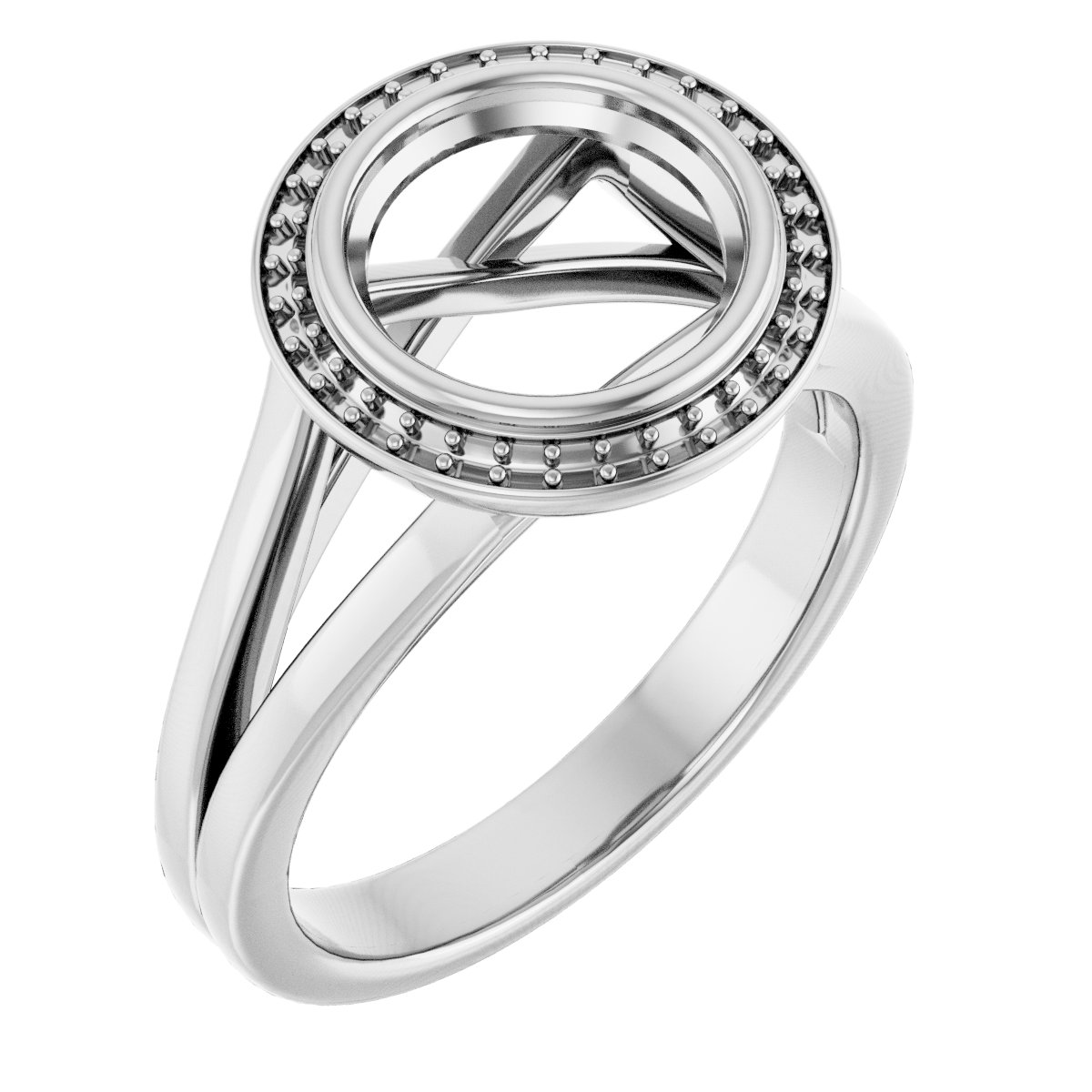 Bezel-Set Halo-Style Engagement Ring