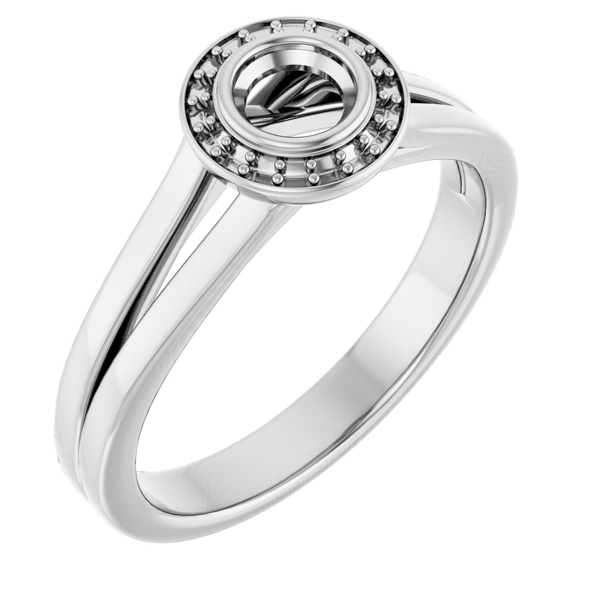 Bezel-Set Halo-Style Engagement Ring