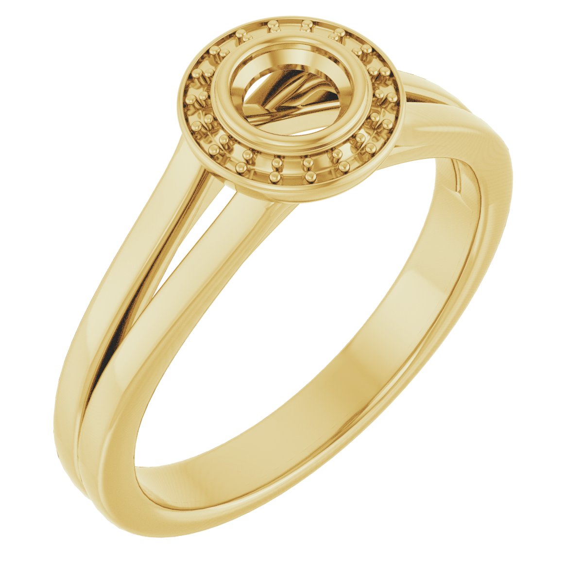 Bezel-Set Halo-Style Engagement Ring