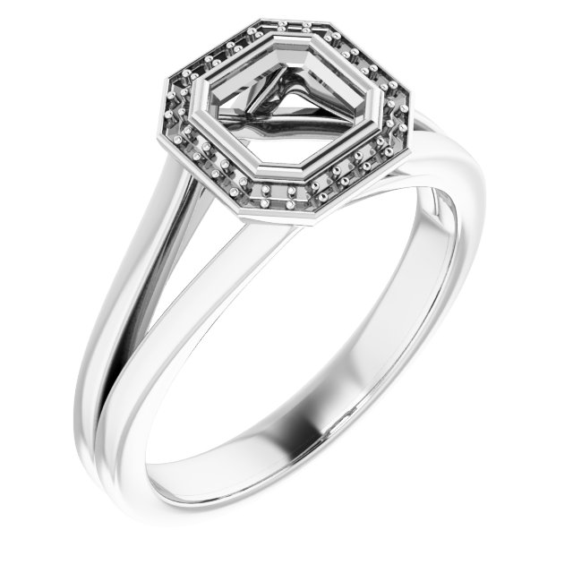 Bezel-Set Halo-Style Engagement Ring