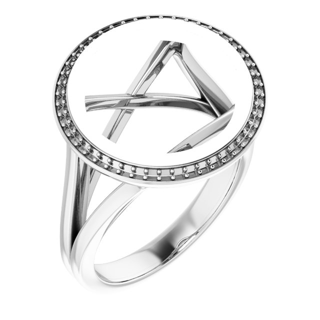 Bezel-Set Halo-Style Engagement Ring