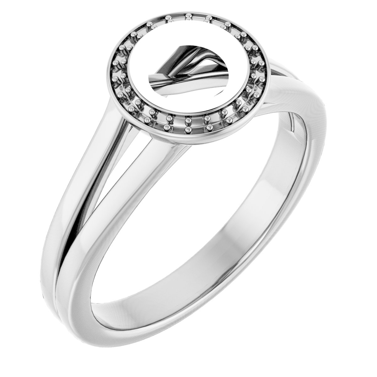 Bezel-Set Halo-Style Engagement Ring