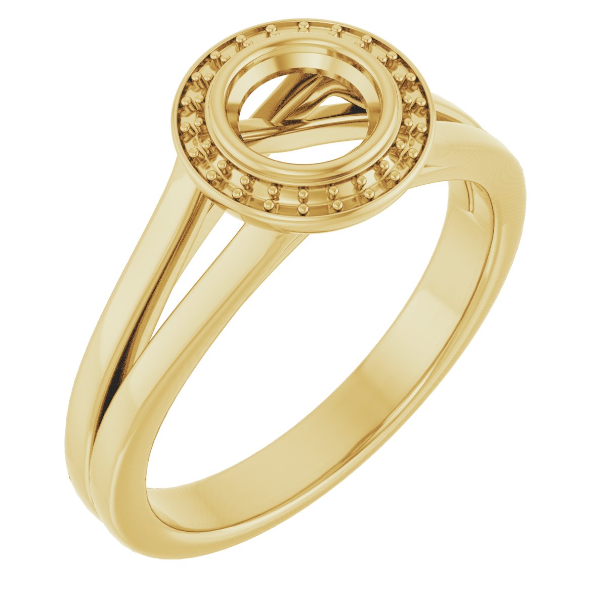 Bezel-Set Halo-Style Engagement Ring