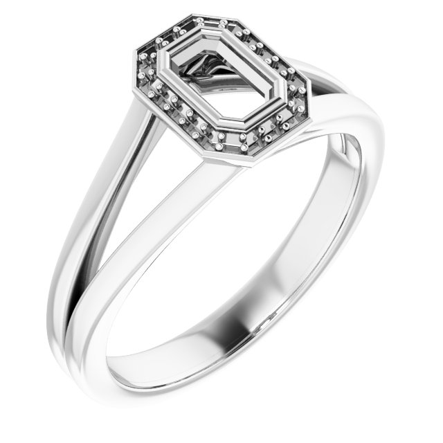 Bezel-Set Halo-Style Engagement Ring