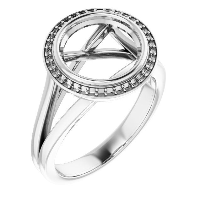 Bezel-Set Halo-Style Engagement Ring