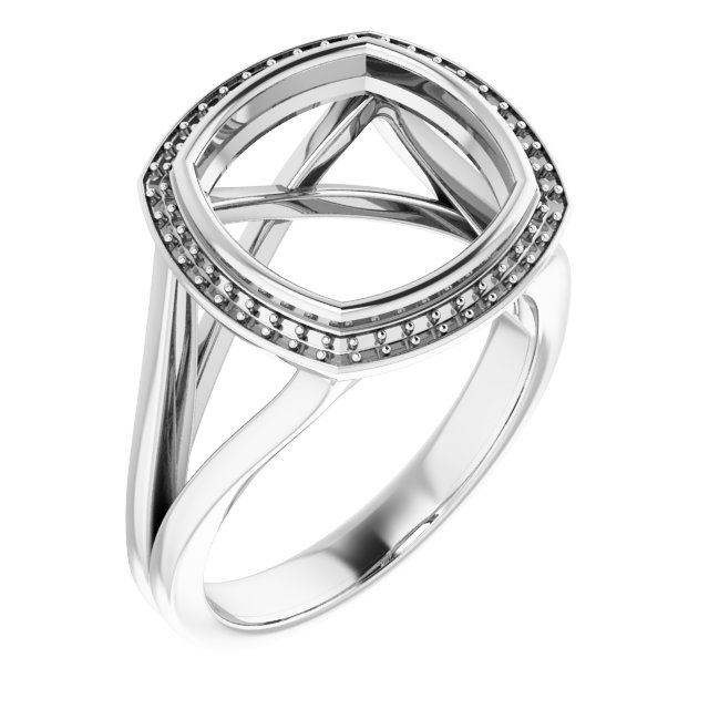 Bezel-Set Halo-Style Engagement Ring