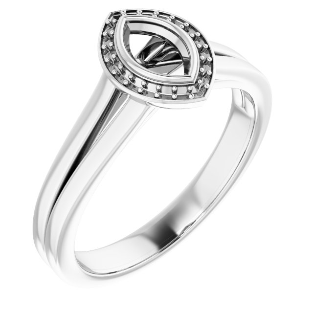 Bezel-Set Halo-Style Engagement Ring