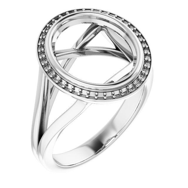 Bezel-Set Halo-Style Engagement Ring