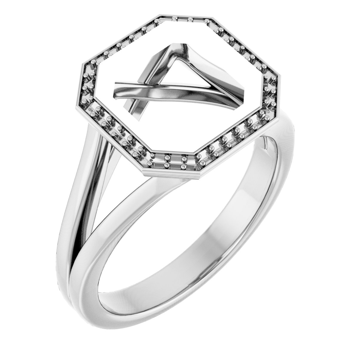 Bezel-Set Halo-Style Engagement Ring