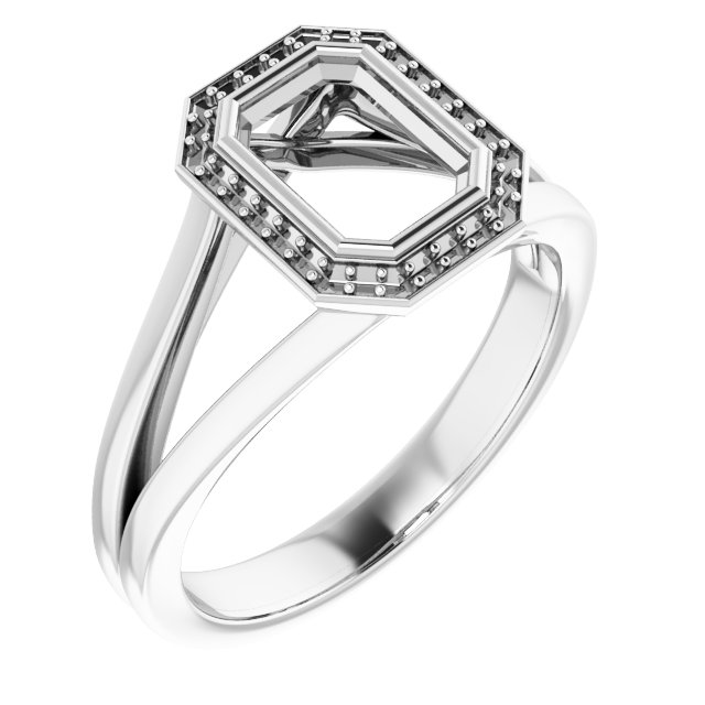 Bezel-Set Halo-Style Engagement Ring