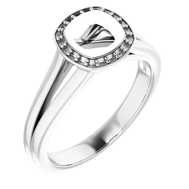 Bezel-Set Halo-Style Engagement Ring