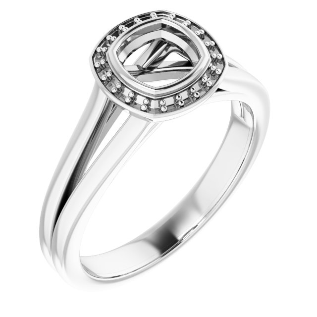 Bezel-Set Halo-Style Engagement Ring