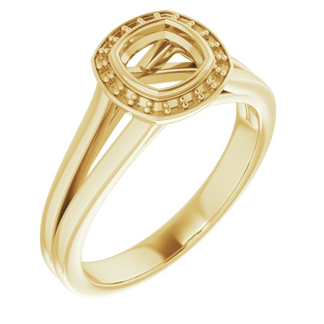 Bezel-Set Halo-Style Engagement Ring