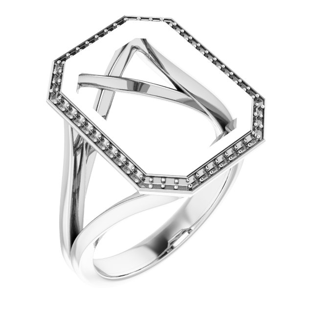Bezel-Set Halo-Style Engagement Ring