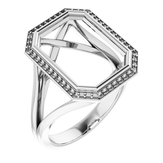 Bezel-Set Halo-Style Engagement Ring