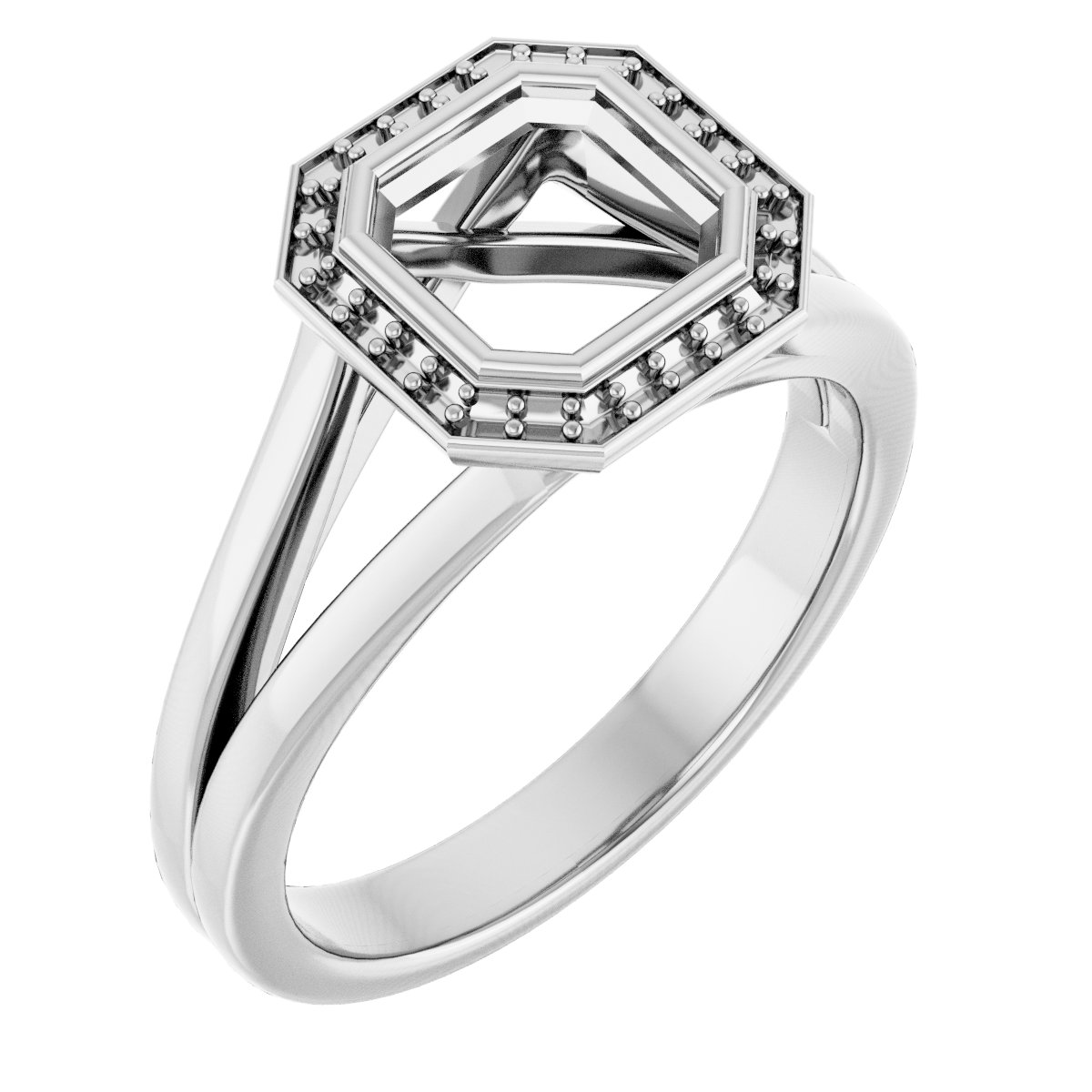 Bezel-Set Halo-Style Engagement Ring