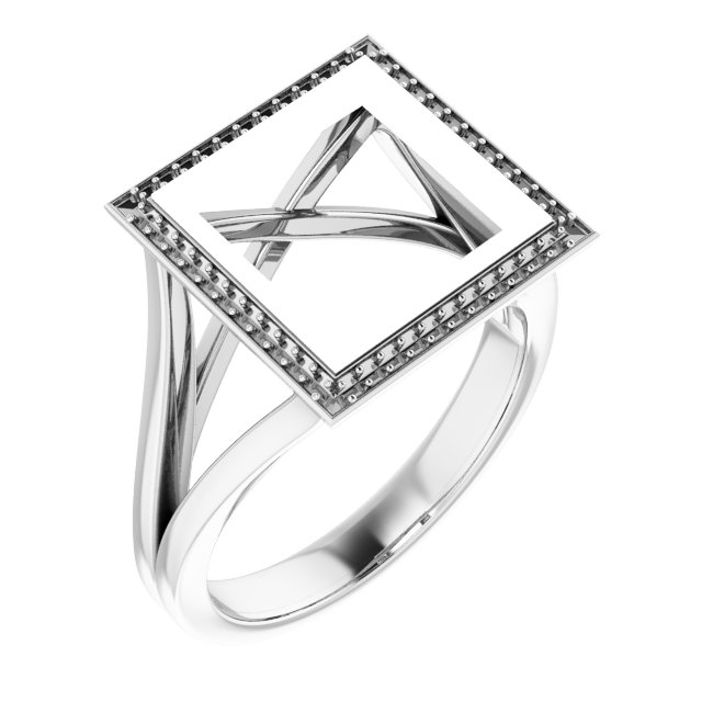Bezel-Set Halo-Style Engagement Ring