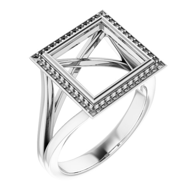 Bezel-Set Halo-Style Engagement Ring