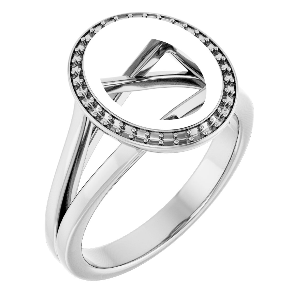 Bezel-Set Halo-Style Engagement Ring