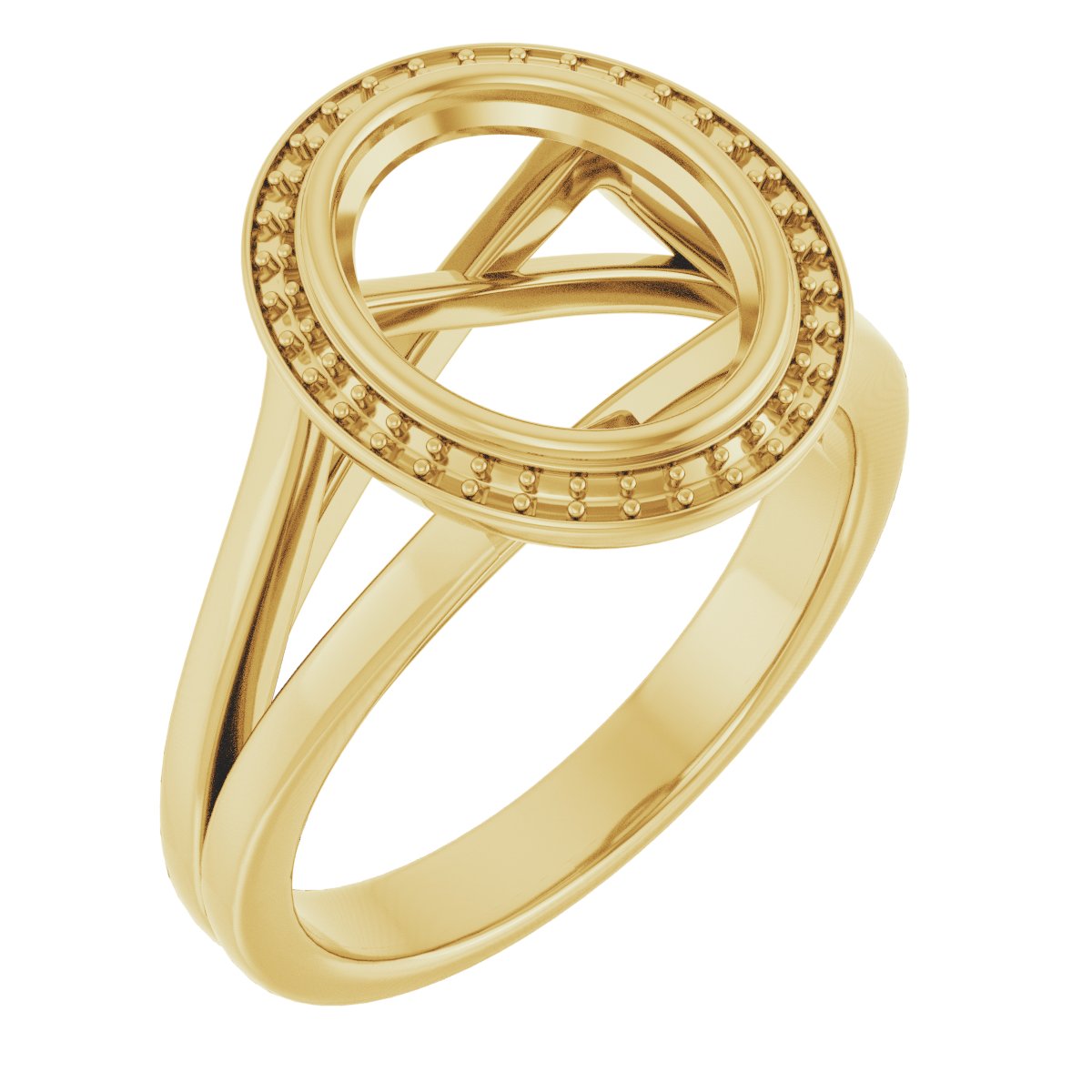 Bezel-Set Halo-Style Engagement Ring